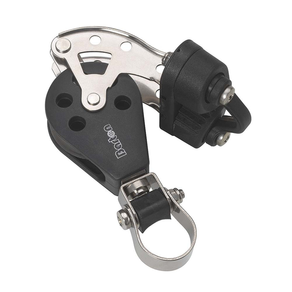 Barton Marine Size 3 Stanchion Lead Block - Single w/Becket & Cam Cleat - Get Tight Gear