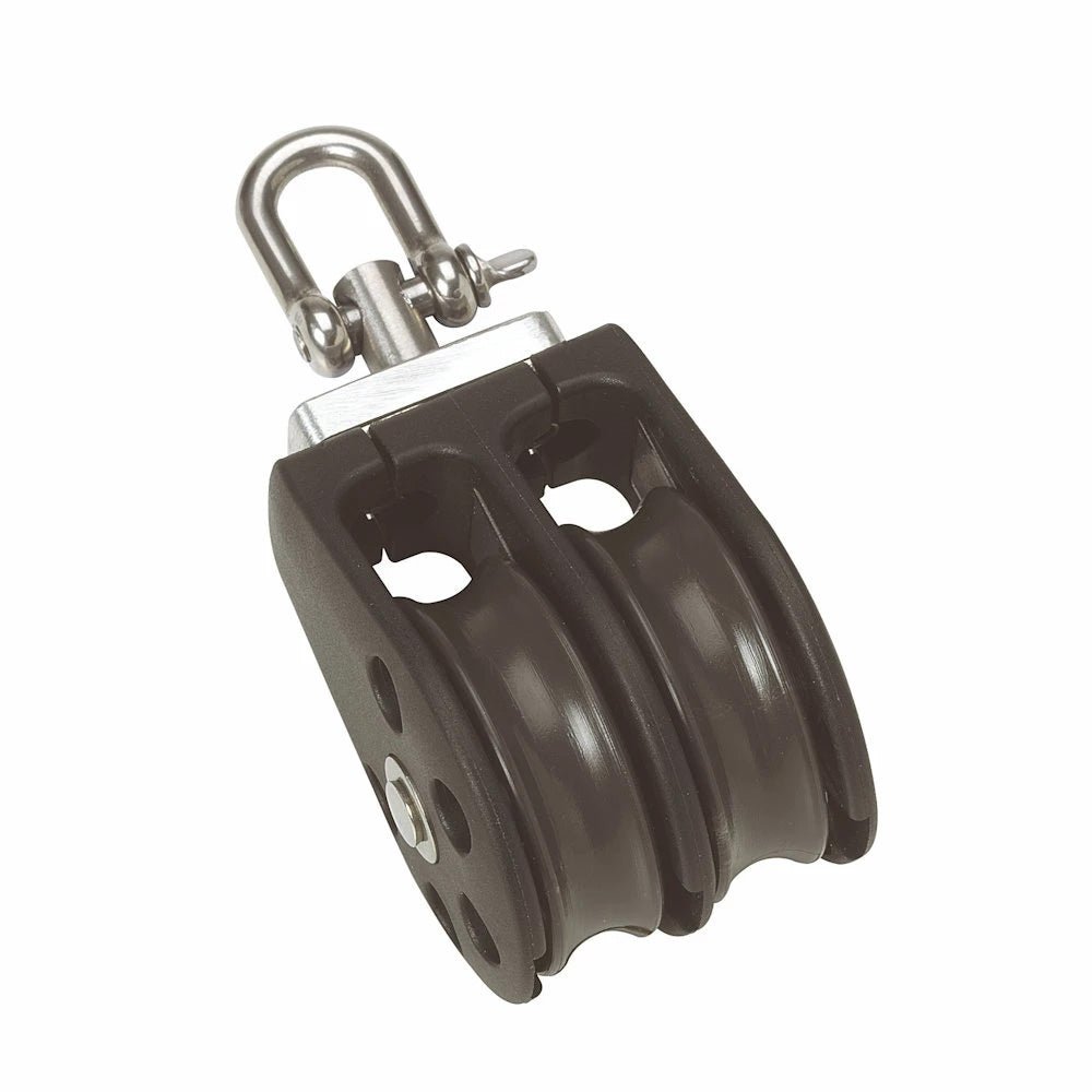 Barton Size 1 30mm Plain Bearing Pulley Block Double w/Swivel - Get Tight Gear