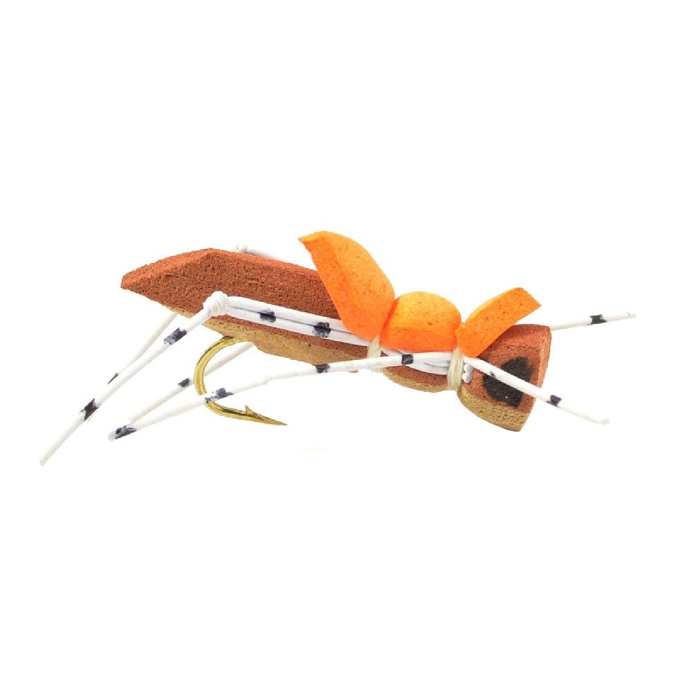 Basics Collection - Foam Hoppers Dry Fly Assortment - 10 Dry Fishing Grasshopper Flies - 5 Patterns - Hook Size 10 - Get Tight Gear