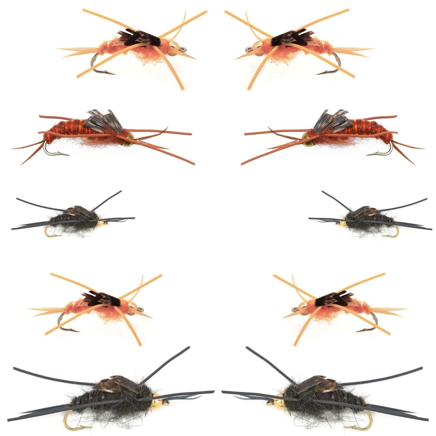 Basics Collection - Kaufmann's Stonefly Nymph Assortment - 10 Bead Head Rubber Legs Wet Flies - 5 Patterns - Hook Sizes 4, 6, 8, 10, and 12 - Get Tight Gear