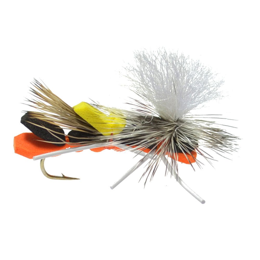 Basics Collection - Parachute Chernobyl Ant Foam Dry Fly Assortment - 10 Dry Fishing Grasshopper Dropper Flies - 5 Patterns - Hook Size 10 - Get Tight Gear