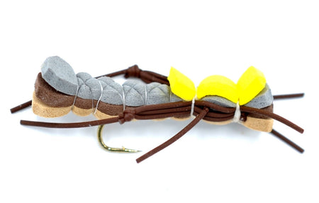 Basics Collection - Terrestrials Dry Fly Assortment - 10 Dry Fishing Flies - Hopper, Ant and Beetle Fishing Fly Patterns - Hook Sizes 10, 12 and 14 - Get Tight Gear
