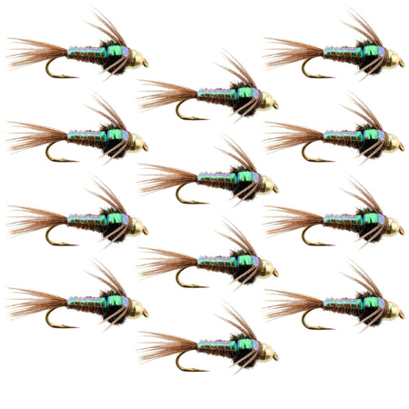 Bead Head Pheasant Tail Nymph 1 Dozen Fly Fishing Flies Size 18 - Get Tight Gear