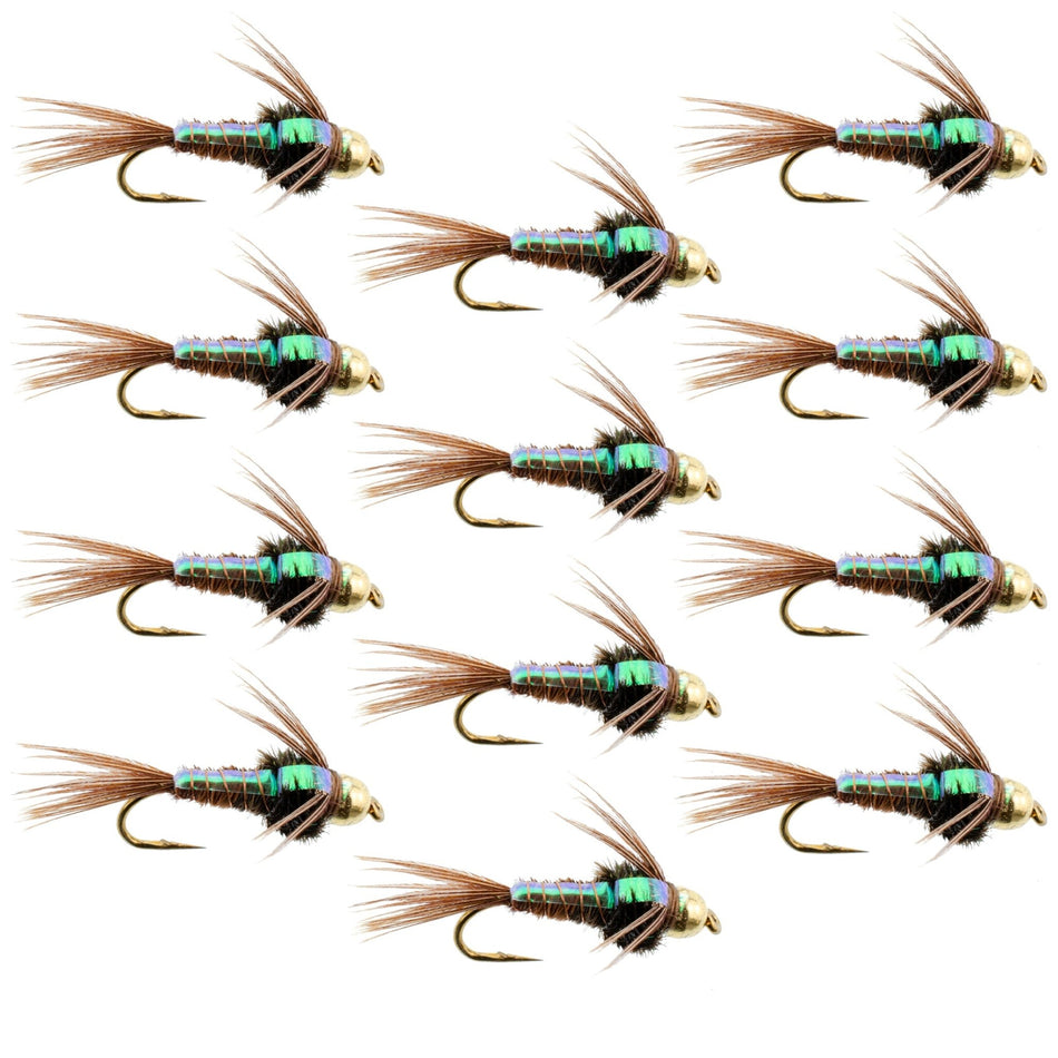 Bead Head Pheasant Tail Nymph 1 Dozen Fly Fishing Flies Size 18 - Get Tight Gear