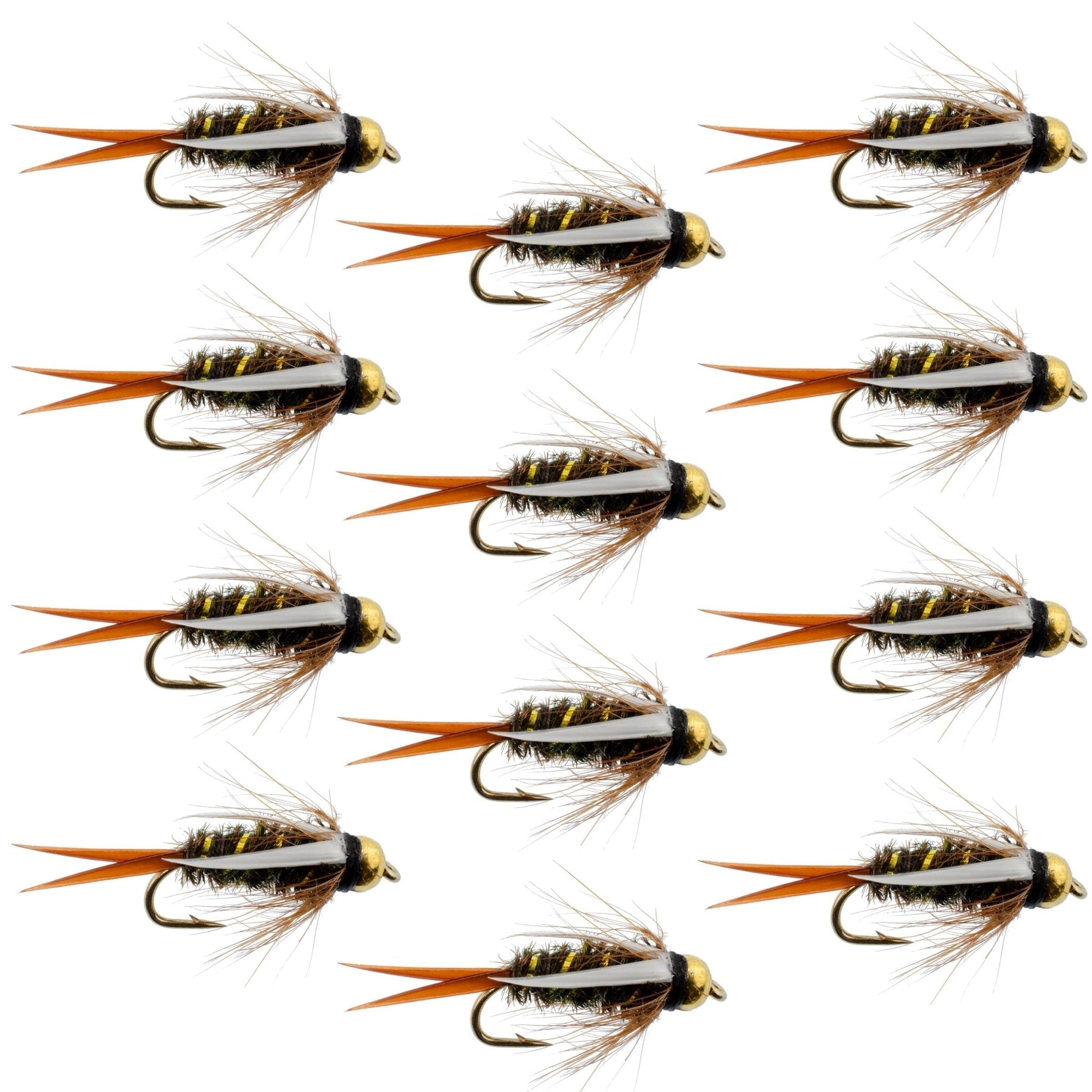 Bead Head Prince Nymph Fly Fishing Flies - 1 Dozen Flies Hook Size 14 - Get Tight Gear