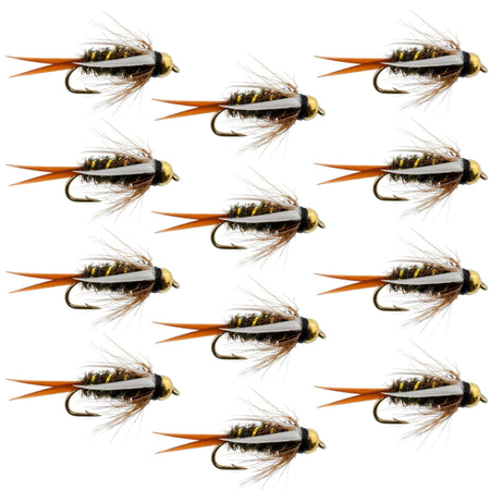 Bead Head Prince Nymph Fly Fishing Flies - 1 Dozen Flies Hook Size 16 - Get Tight Gear