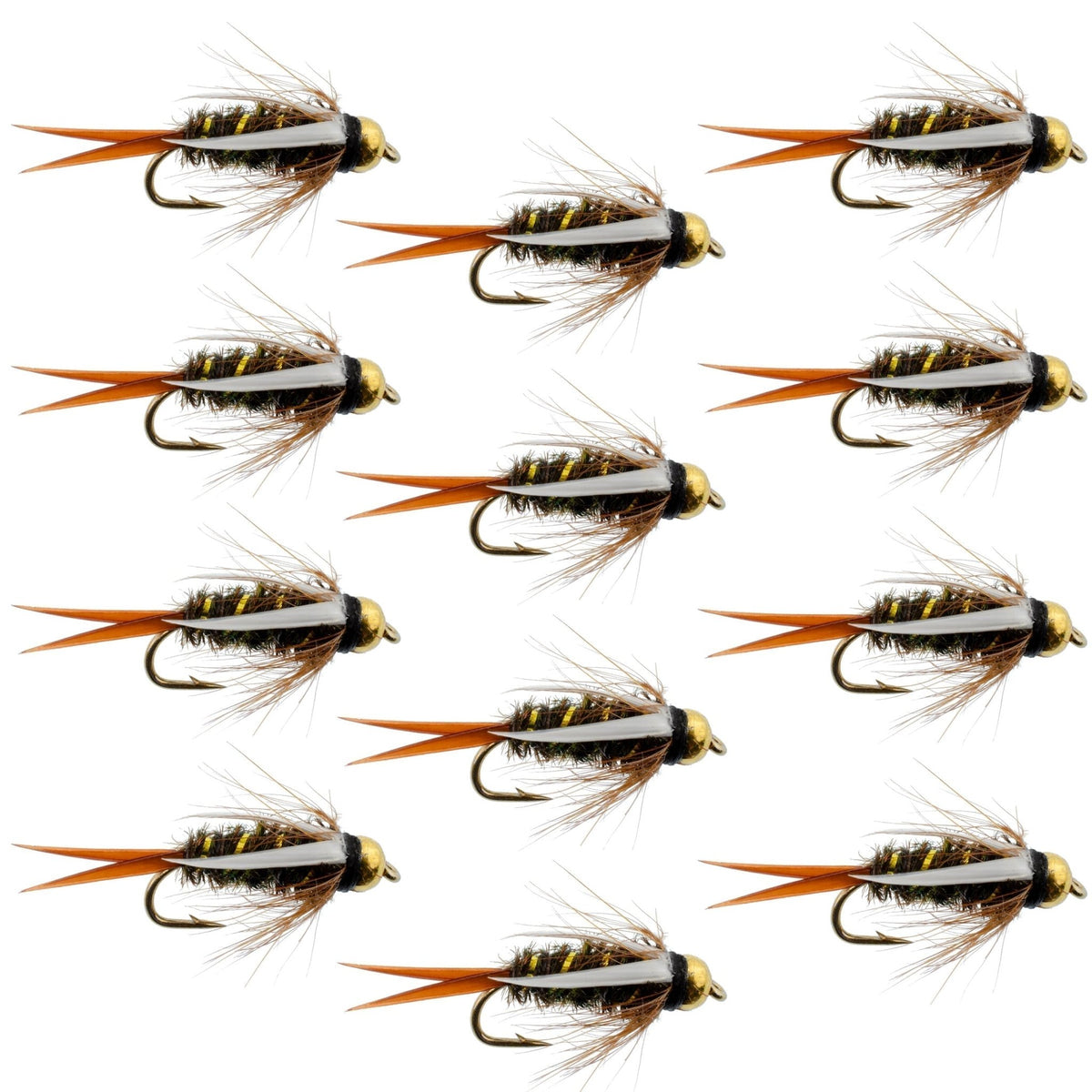 Bead Head Prince Nymph Fly Fishing Flies - 1 Dozen Flies Hook Size 18 - Get Tight Gear