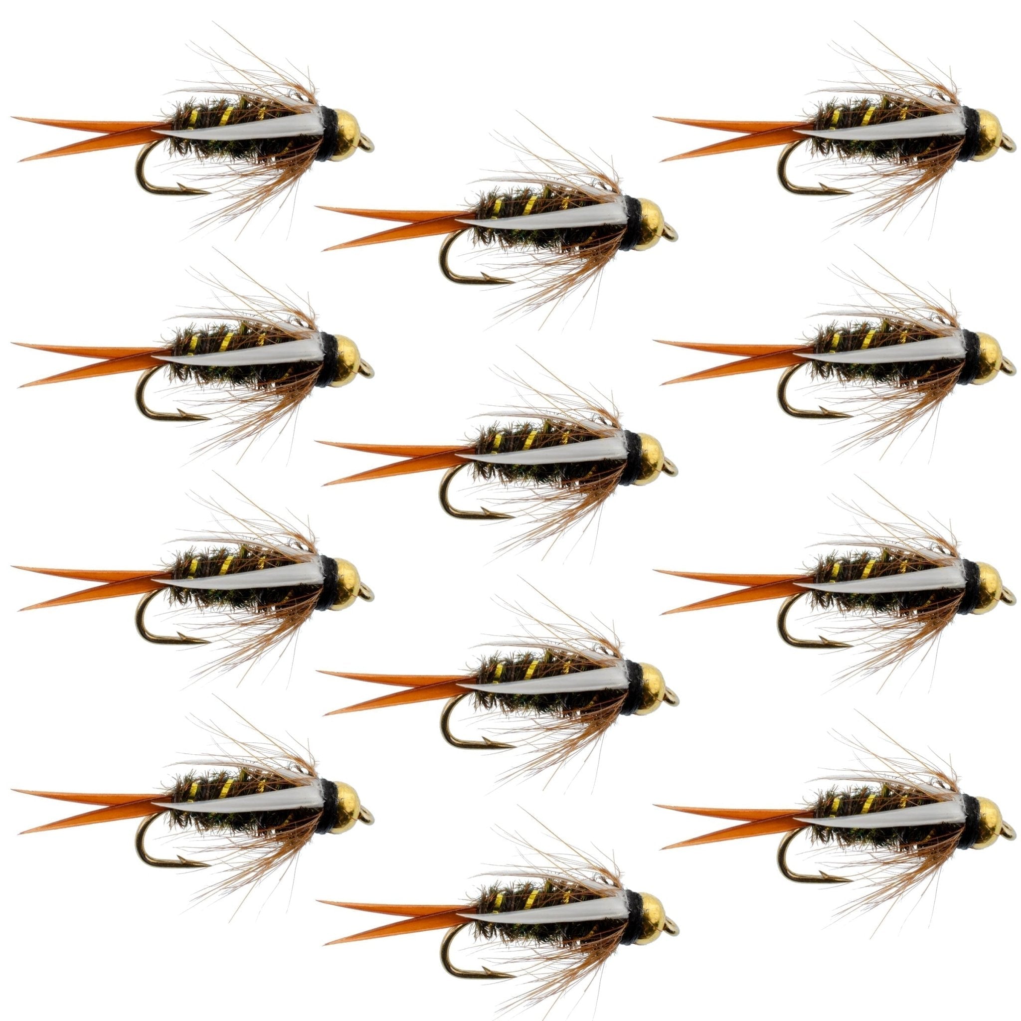 Bead Head Prince Nymph Fly Fishing Flies - 1 Dozen Flies Hook Size 18 - Get Tight Gear