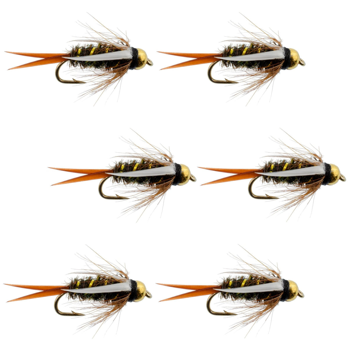 Bead Head Prince Nymph Fly Fishing Flies - Set of 6 Flies Hook Size 10 - Get Tight Gear