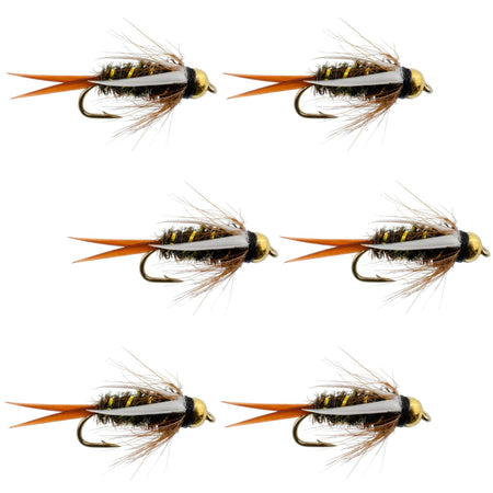 Bead Head Prince Nymph Fly Fishing Flies - Set of 6 Flies Hook Size 10 - Get Tight Gear