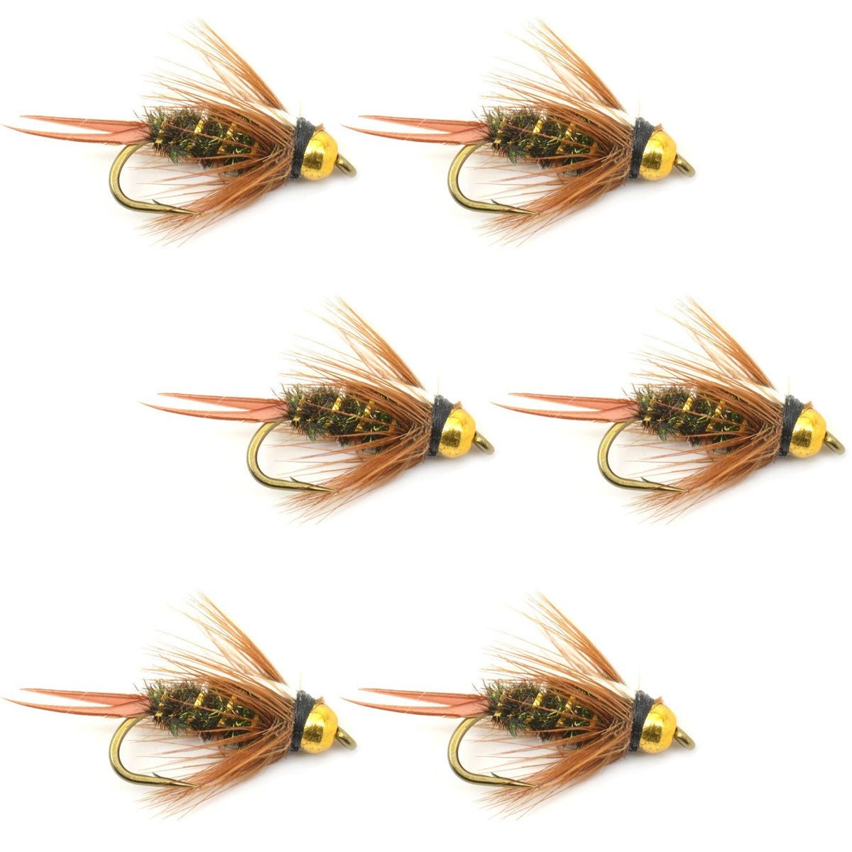 Bead Head Prince Nymph Fly Fishing Flies - Set of 6 Flies Hook Size 12 - Get Tight Gear