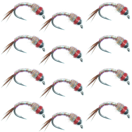 Bead Head Rainbow Warrior Nymph Fly Fishing Flies One Dozen Hook Size 14 - Get Tight Gear