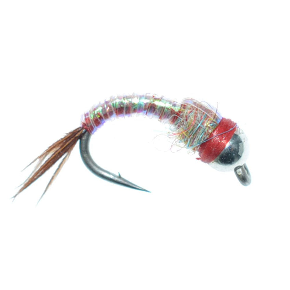 Bead Head Rainbow Warrior Nymph Fly Fishing Flies One Dozen Hook Size 18 - Get Tight Gear