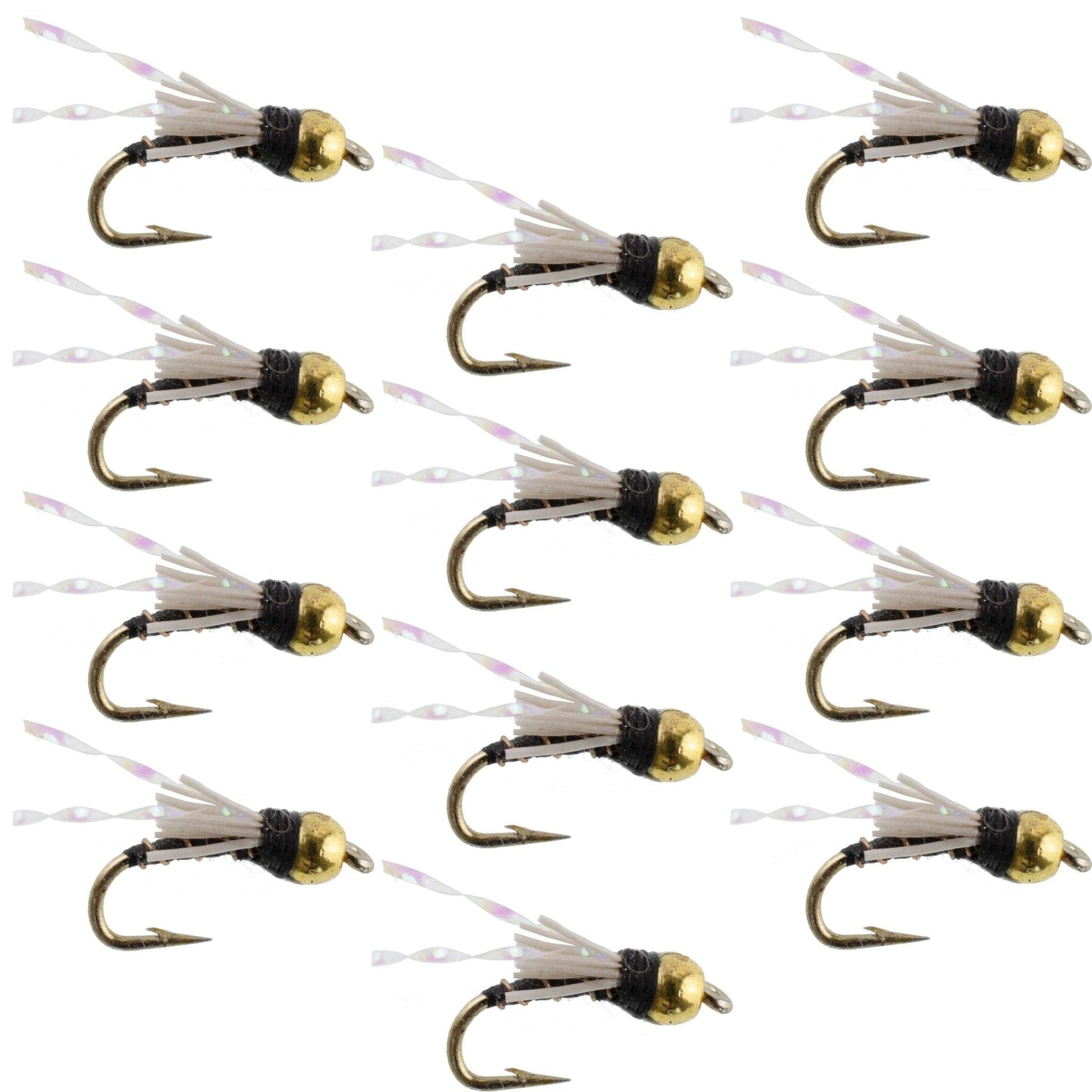 Beadhead Black 3 Dollar Dip Serendipity Wet Fly Fishing Flies - 1 Dozen Flies Hook Size 16 - Get Tight Gear