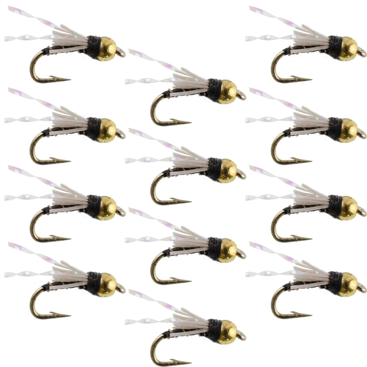 Beadhead Black 3 Dollar Dip Serendipity Wet Fly Fishing Flies - 1 Dozen Flies Hook Size 18 - Get Tight Gear