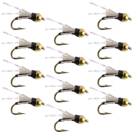 Beadhead Black 3 Dollar Dip Serendipity Wet Fly Fishing Flies - 1 Dozen Flies Hook Size 18 - Get Tight Gear