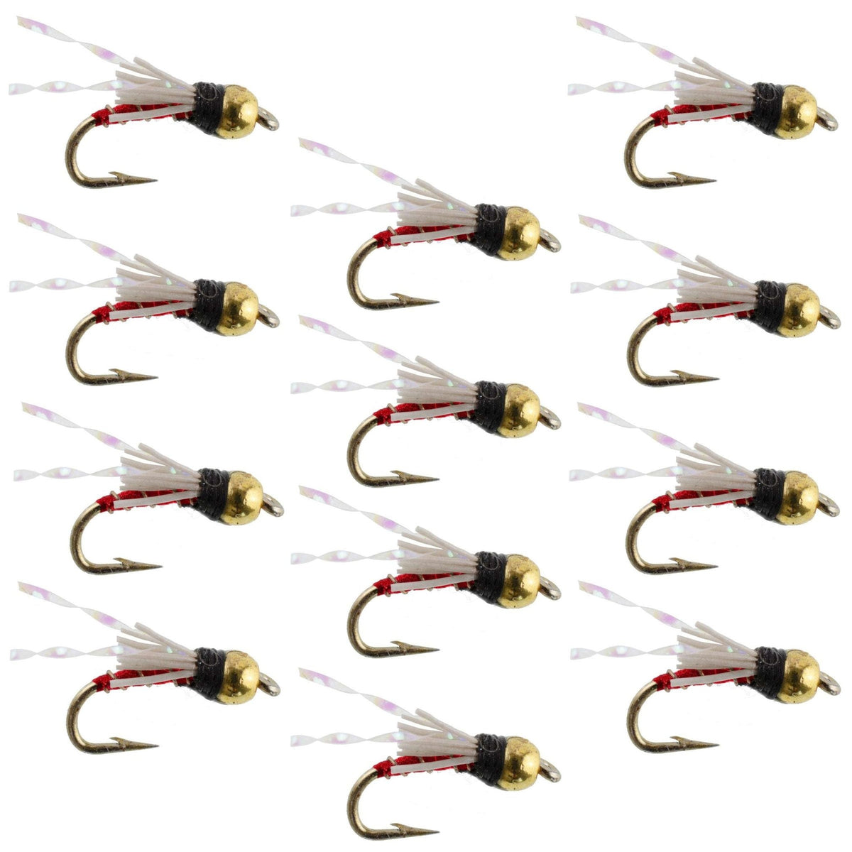 Beadhead Red 3 Dollar Dip Serendipity Wet Fly Fishing Flies - 1 Dozen Flies Hook Size 16 - Get Tight Gear