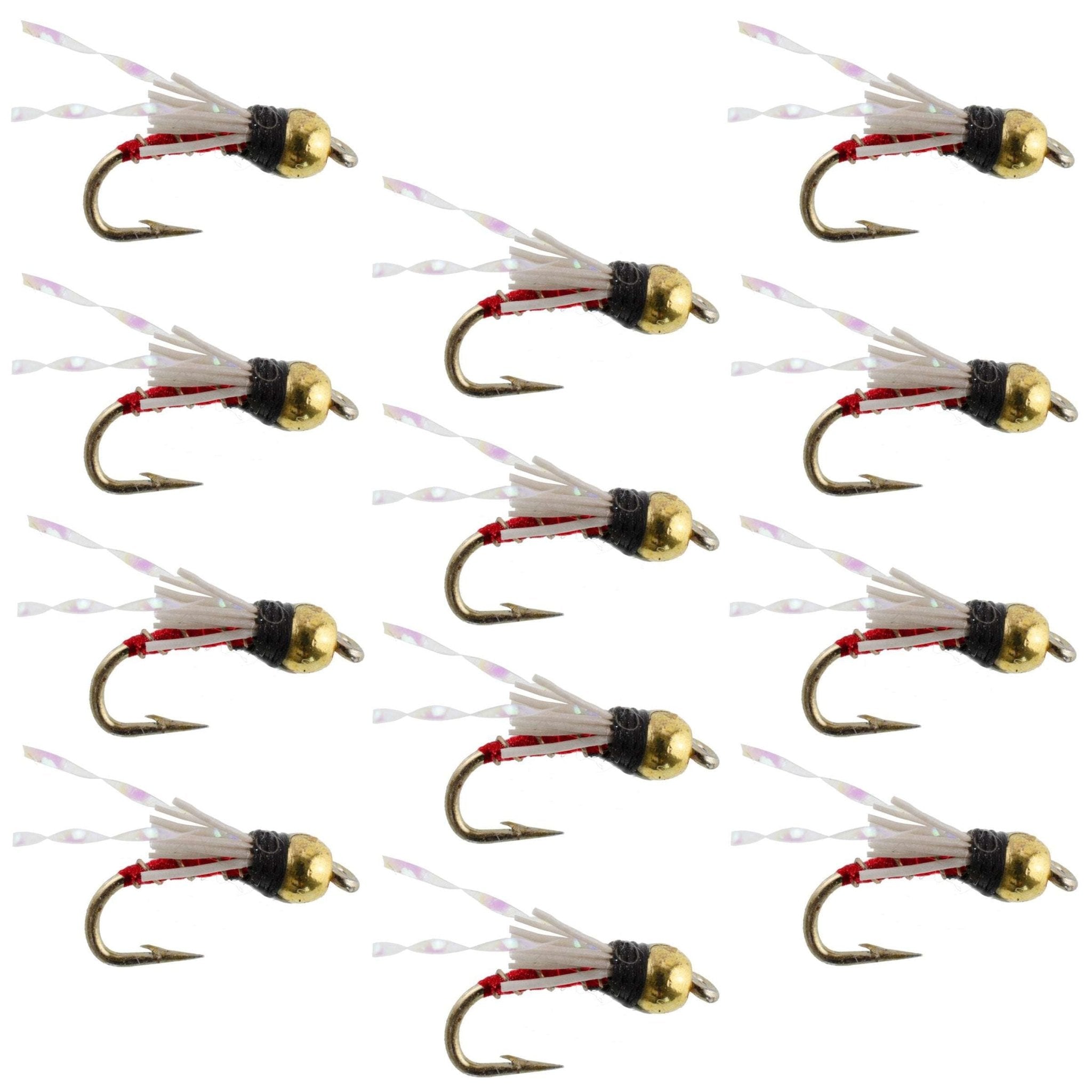 Beadhead Red 3 Dollar Dip Serendipity Wet Fly Fishing Flies - 1 Dozen Flies Hook Size 16 - Get Tight Gear
