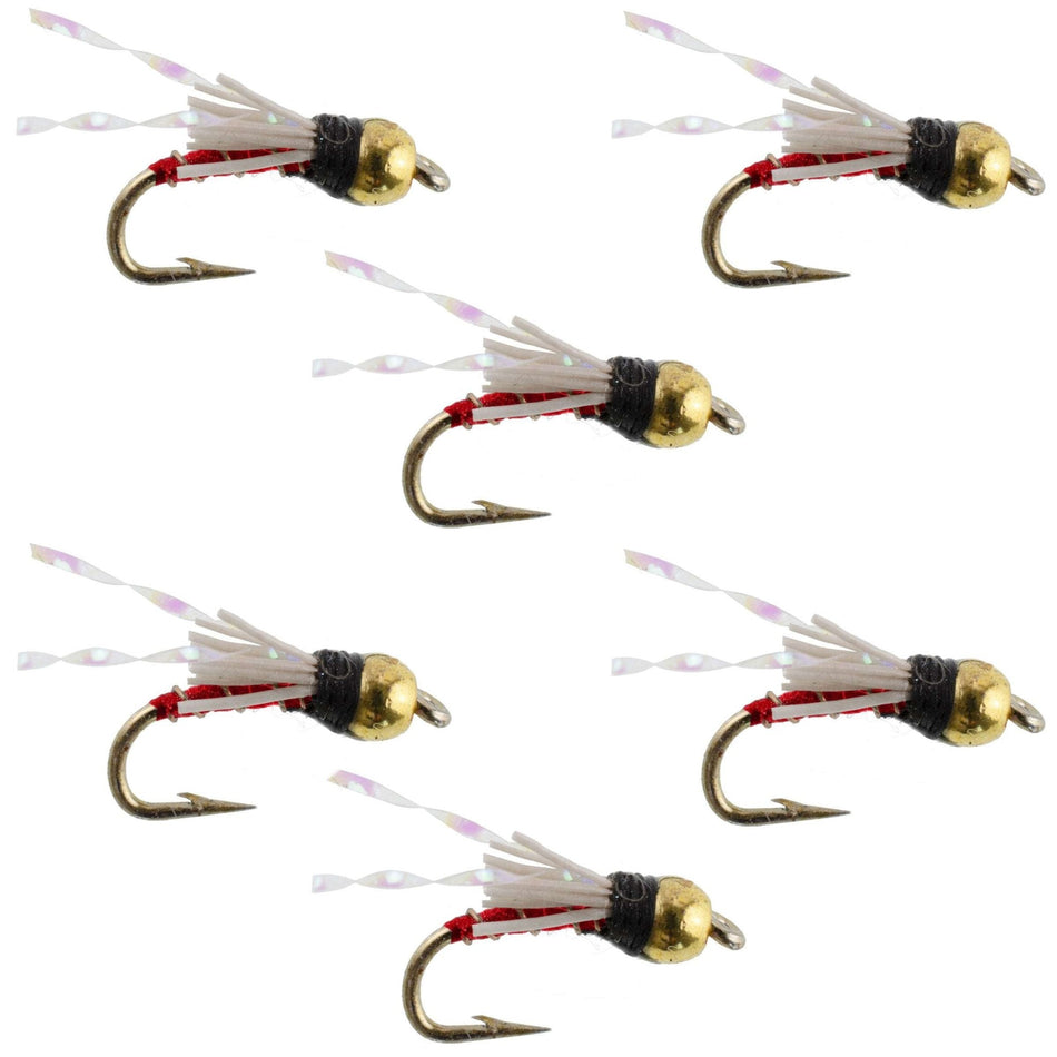 Beadhead Red 3 Dollar Dip Serendipity Wet Fly Fishing Flies - 6 Flies Hook Size 16 - Get Tight Gear