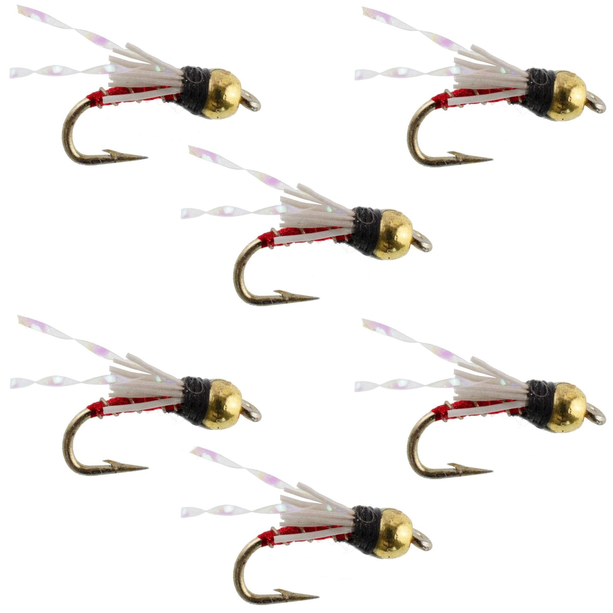 Beadhead Red 3 Dollar Dip Serendipity Wet Fly Fishing Flies - 6 Flies Hook Size 18 - Get Tight Gear