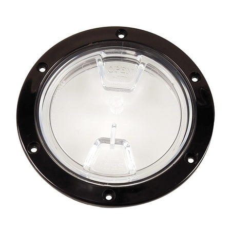 Beckson 4" Clear Center Screw Out Deck Plate - Black - Get Tight Gear