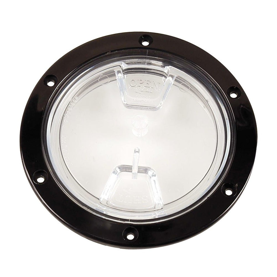 Beckson 4" Clear Center Screw Out Deck Plate - Black - Get Tight Gear