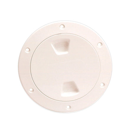 Beckson 4" Smooth Center Screw - Out Deck Plate - Beige - Get Tight Gear