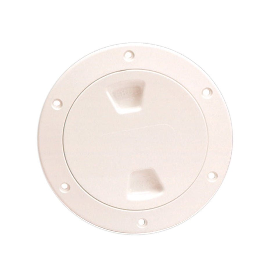 Beckson 4" Smooth Center Screw - Out Deck Plate - Beige - Get Tight Gear