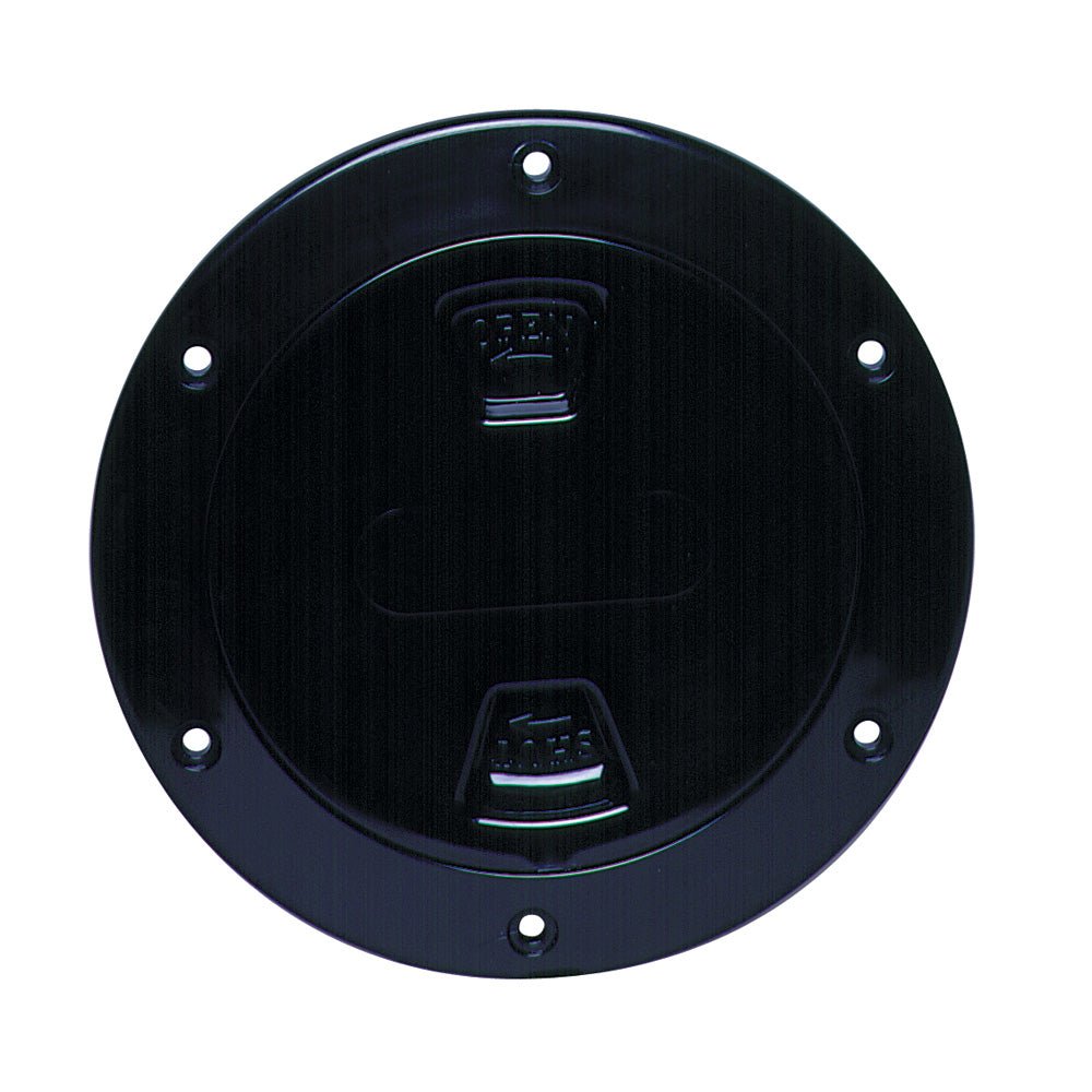 Beckson 4" Smooth Center Screw - Out Deck Plate - Black - Get Tight Gear