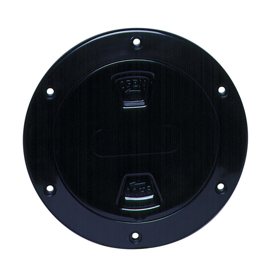 Beckson 4" Smooth Center Screw - Out Deck Plate - Black - Get Tight Gear