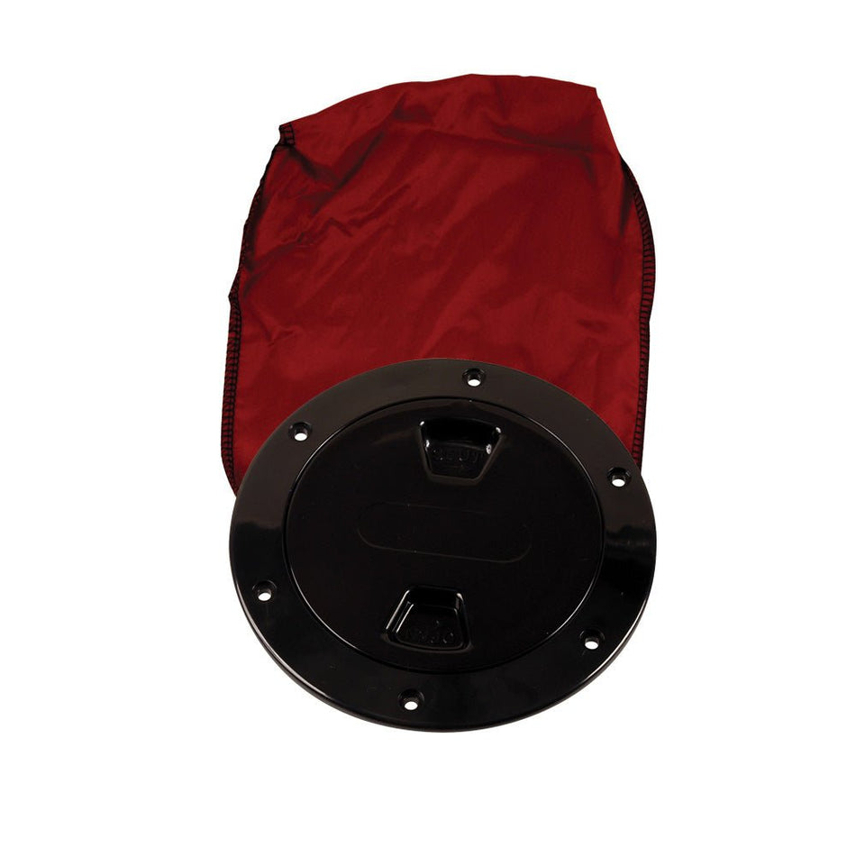 Beckson 4" Stow - Away Deck Plate - Black w/12" Bag - Get Tight Gear