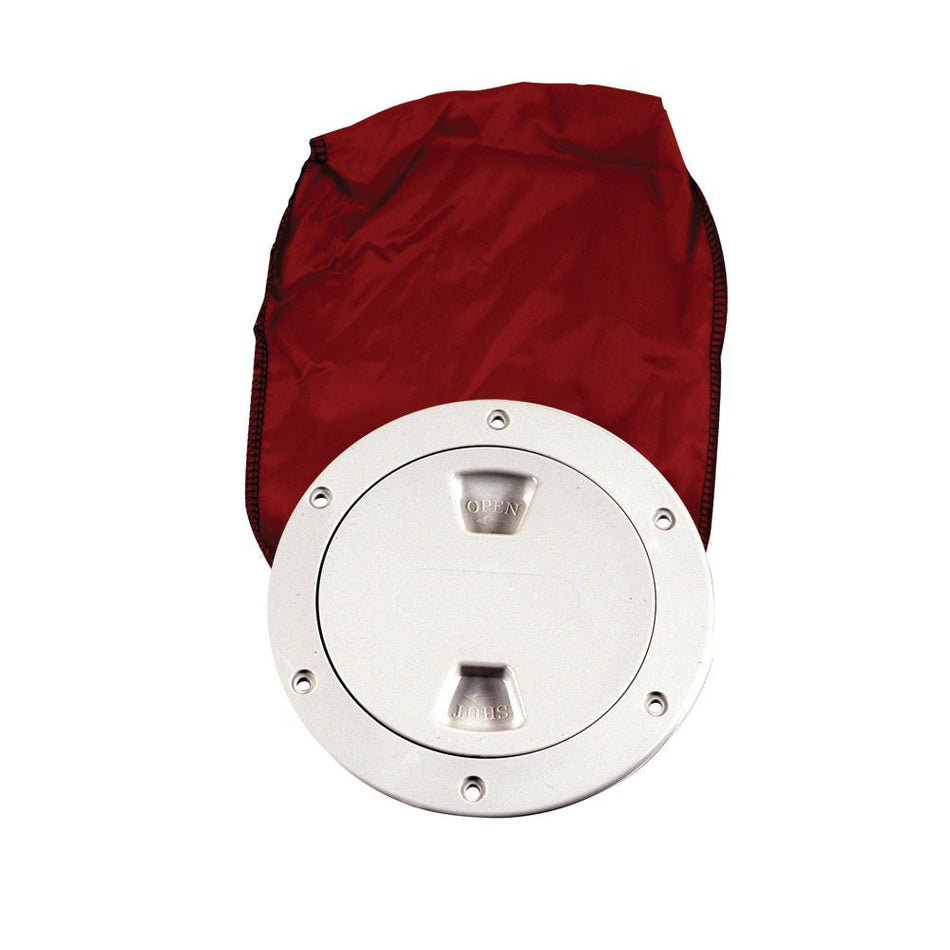 Beckson 4" Stow - Away Deck Plate - White w/12" Bag - Get Tight Gear