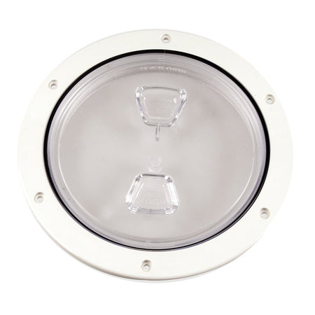 Beckson 6" Clear Center Screw Out Deck Plate - White - Get Tight Gear