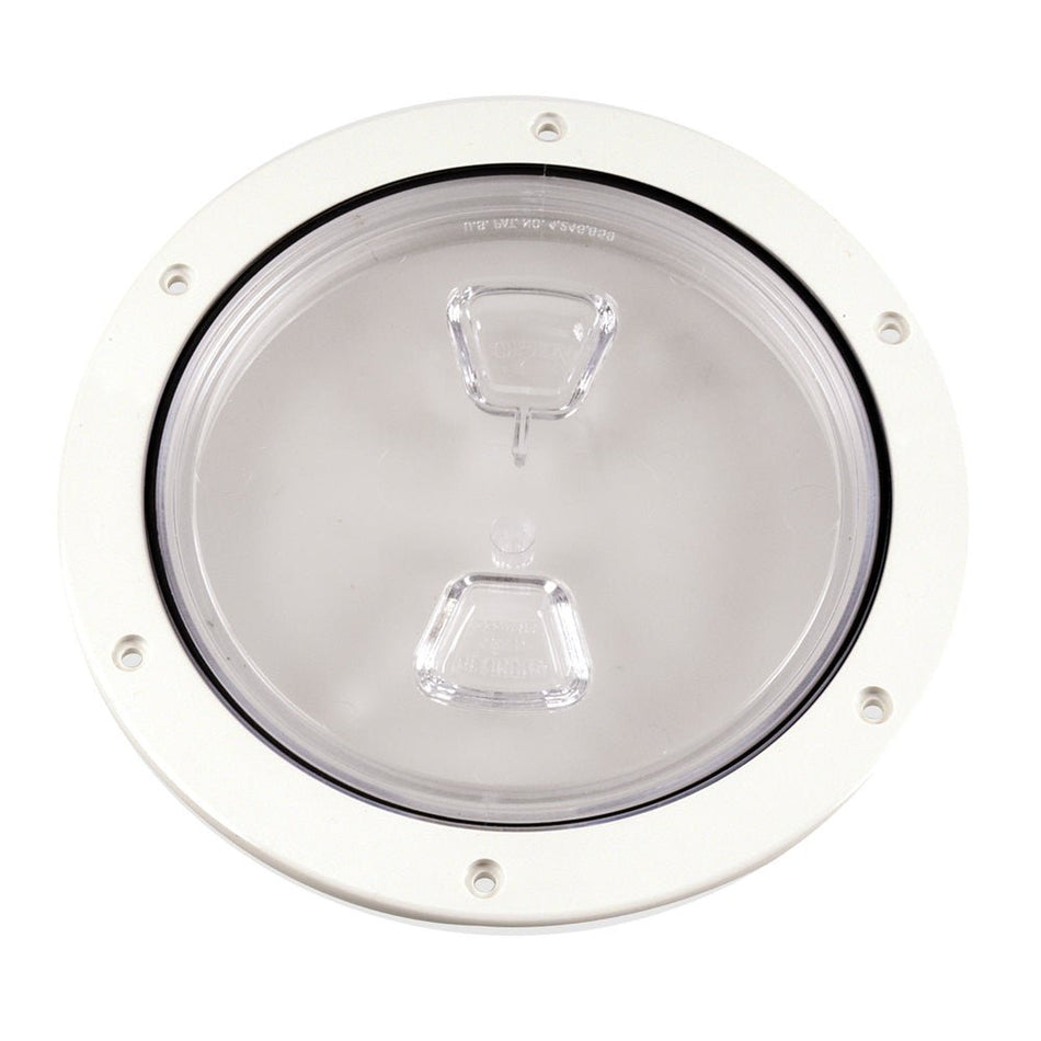 Beckson 6" Clear Center Screw Out Deck Plate - White - Get Tight Gear