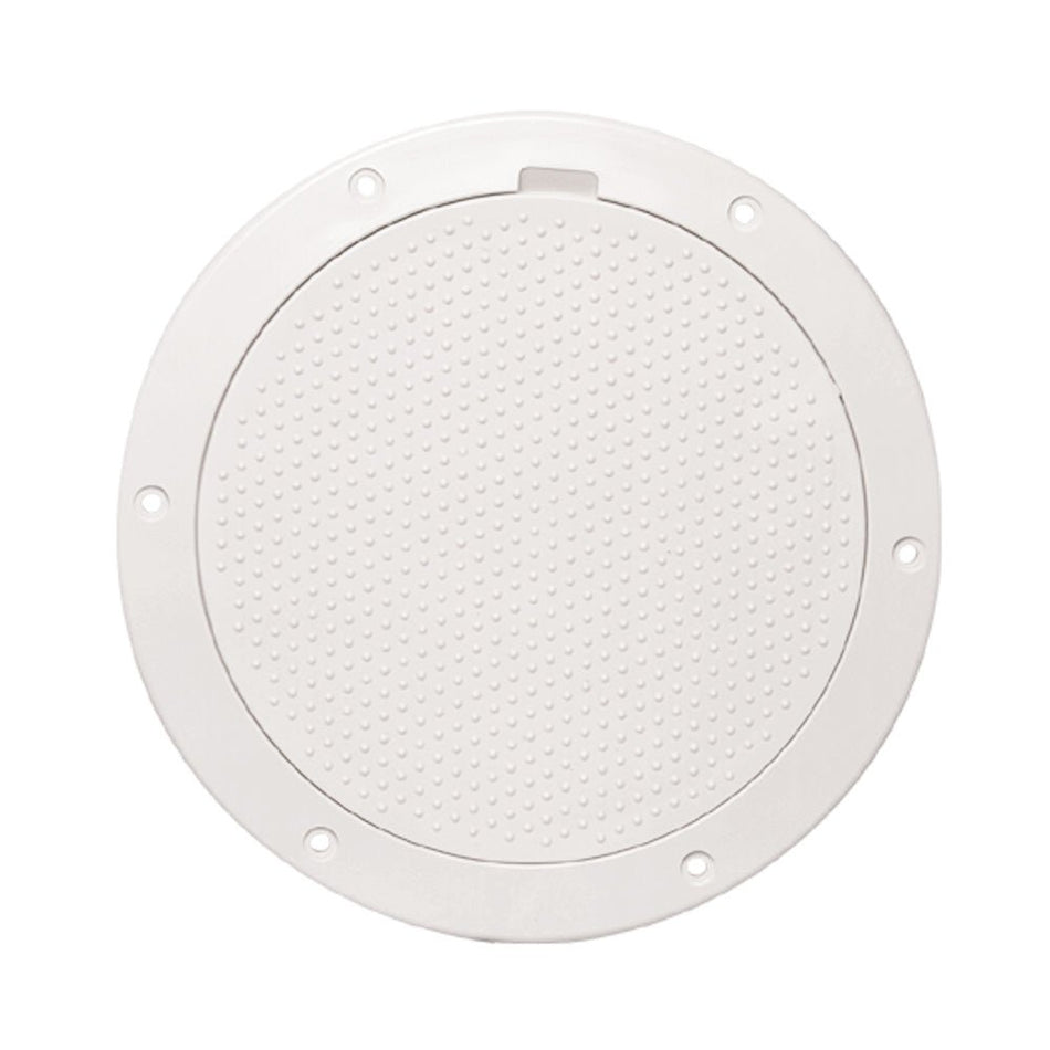 Beckson 6" Non - Skid Pry - Out Deck Plate - White - Get Tight Gear