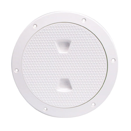 Beckson 6" Non - Skid Screw - Out Deck Plate - White - Get Tight Gear
