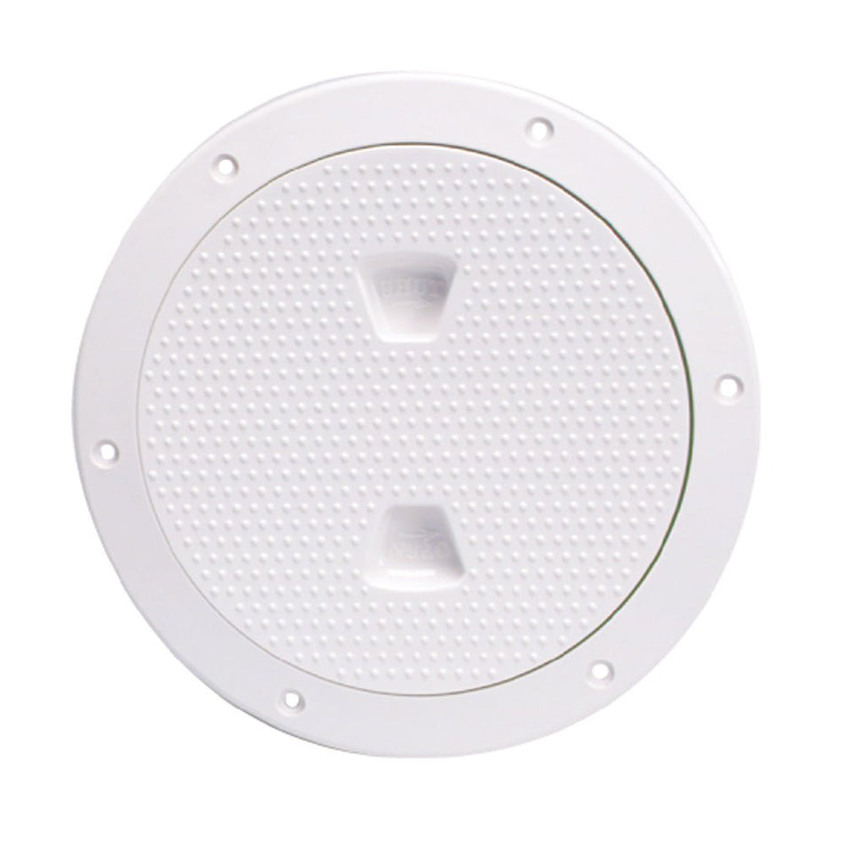 Beckson 6" Non - Skid Screw - Out Deck Plate - White - Get Tight Gear