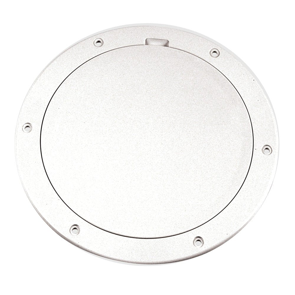 Beckson 6" Smooth Center Pry - Out Deck Plate - White - Get Tight Gear