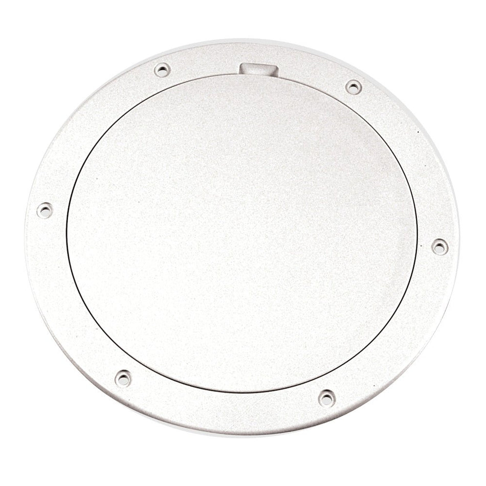 Beckson 6" Smooth Center Pry - Out Deck Plate - White - Get Tight Gear