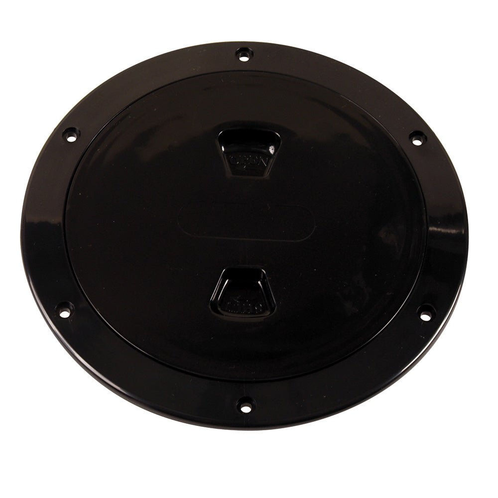 Beckson 6" Smooth Center Screw - Out Deck Plate - Black - Get Tight Gear
