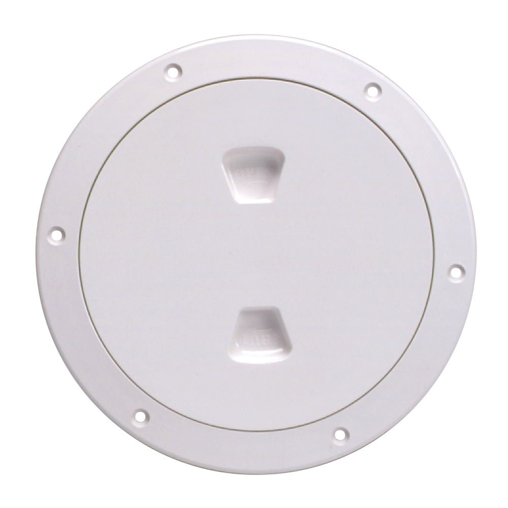 Beckson 6" Smooth Center Screw - Out Deck Plate - White - Get Tight Gear