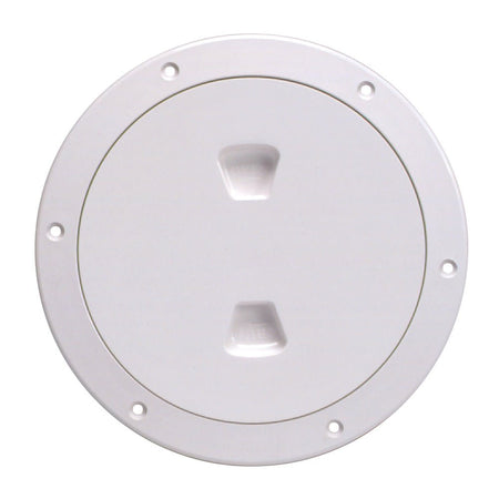 Beckson 6" Smooth Center Screw - Out Deck Plate - White - Get Tight Gear