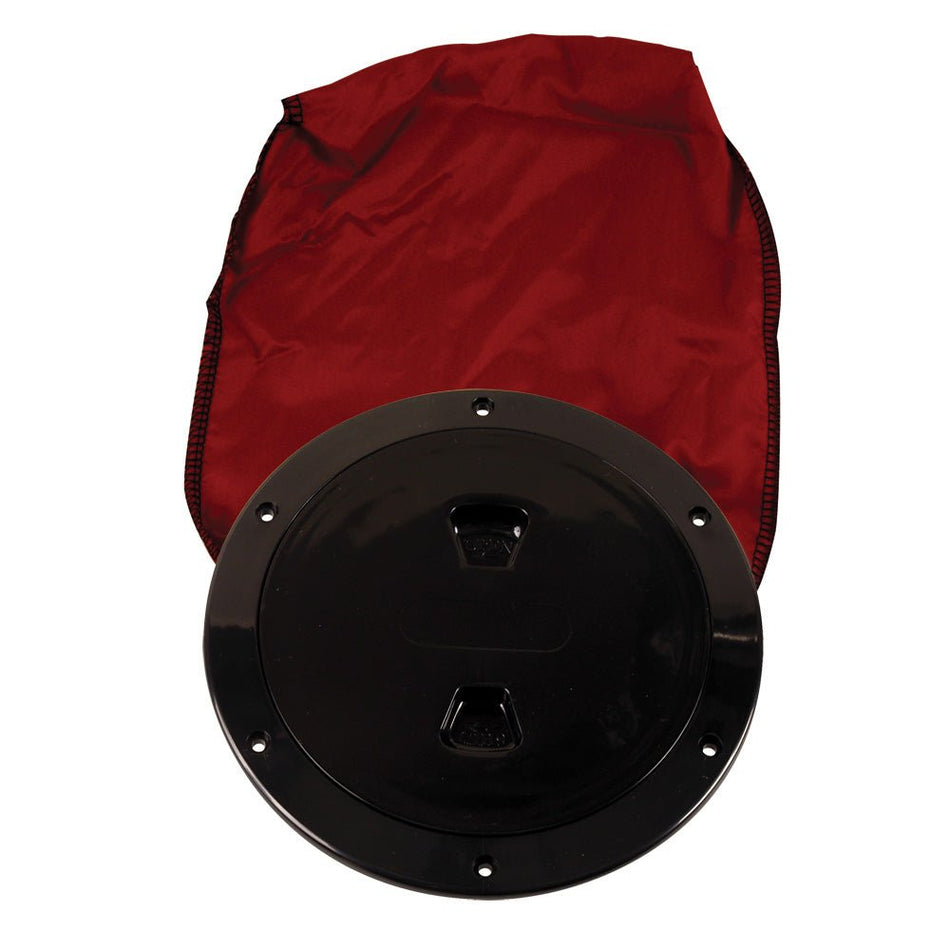 Beckson 6" Stow - Away Deck Plate - Black w/12" Bag - Get Tight Gear