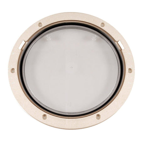 Beckson 8" Clear Center Pry - Out Deck Plate - Beige - Get Tight Gear