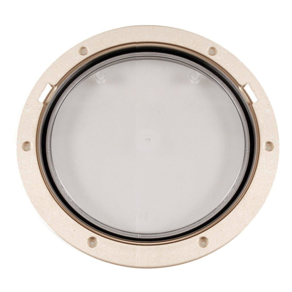 Beckson 8" Clear Center Pry - Out Deck Plate - Beige - Get Tight Gear