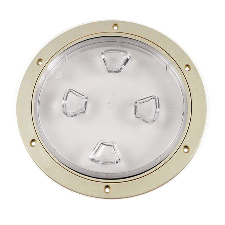 Beckson 8" Clear Center Screw - Out Deck Plate - Beige - Get Tight Gear