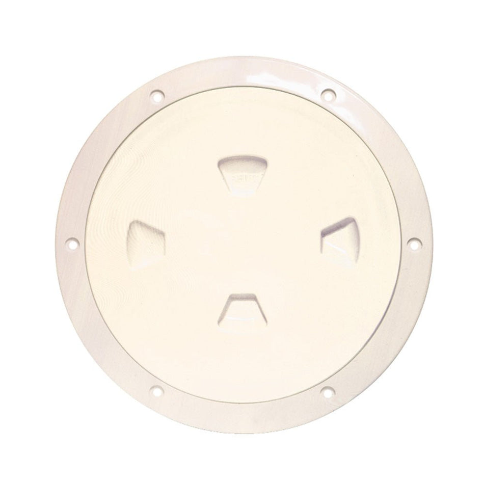 Beckson 8" Smooth Center Screw - Out Deck Plate - Beige - Get Tight Gear