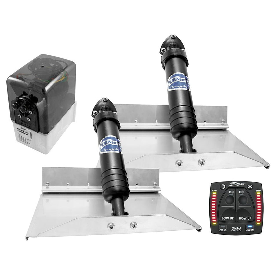 Bennett Marine 12x9 Hydraulic Trim Tab System w/One Box Indication - Get Tight Gear