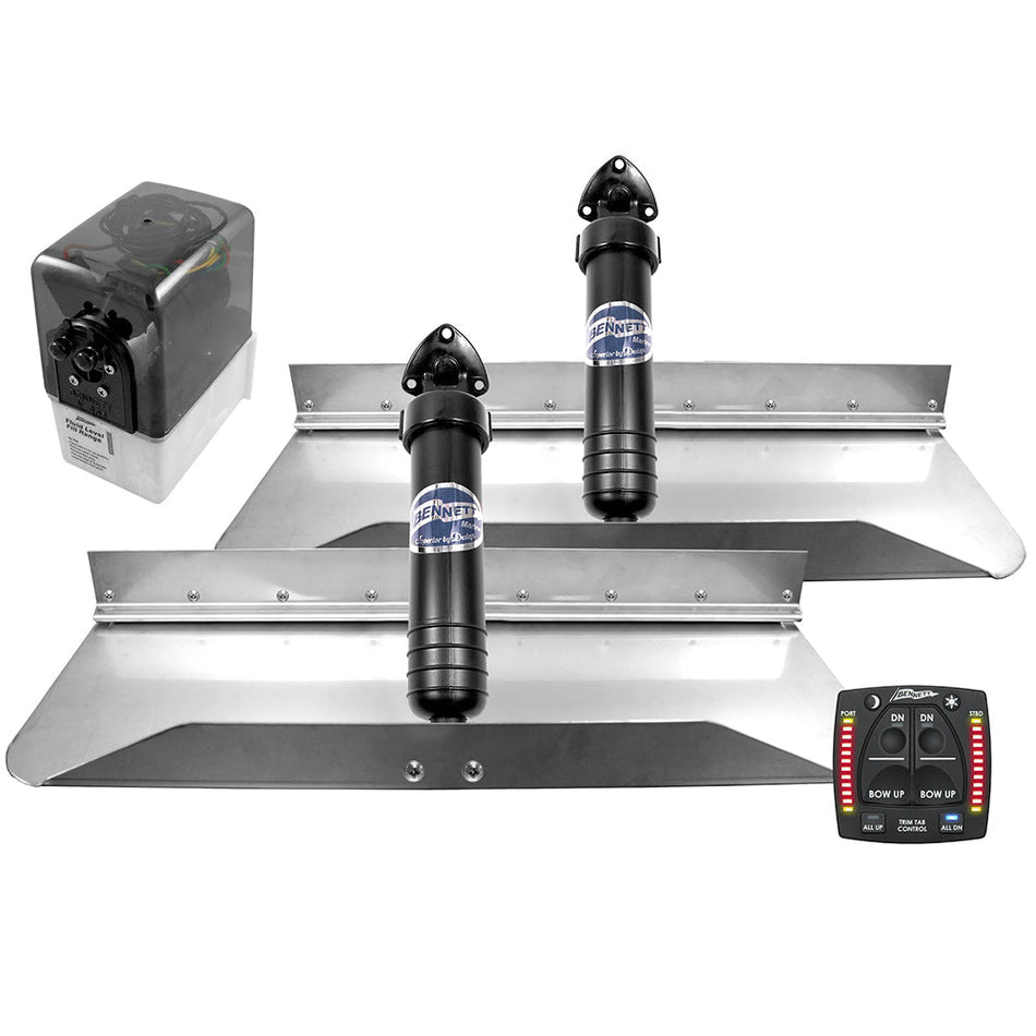 Bennett Marine 24x9 Hydraulic Trim Tab System w/One Box Indication - Get Tight Gear