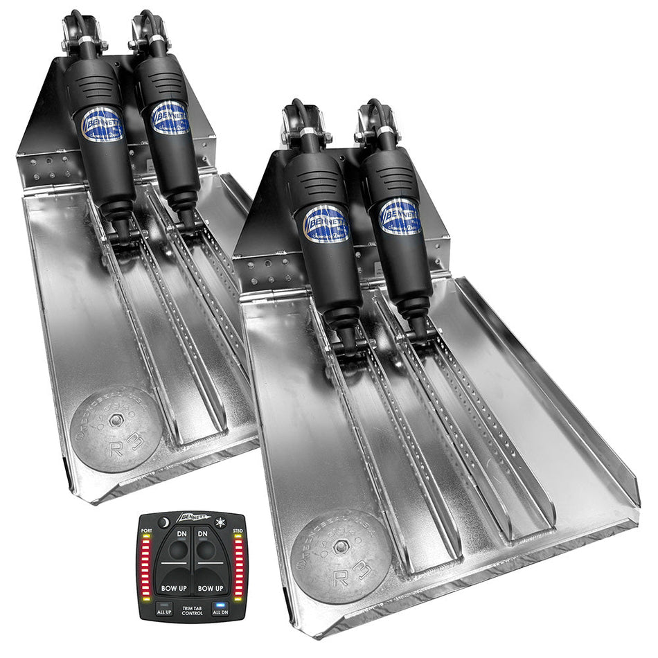 Bennett Marine BOLT 14x23 Dual Electric Trim Tab System w/One Box Indication Unit - Get Tight Gear